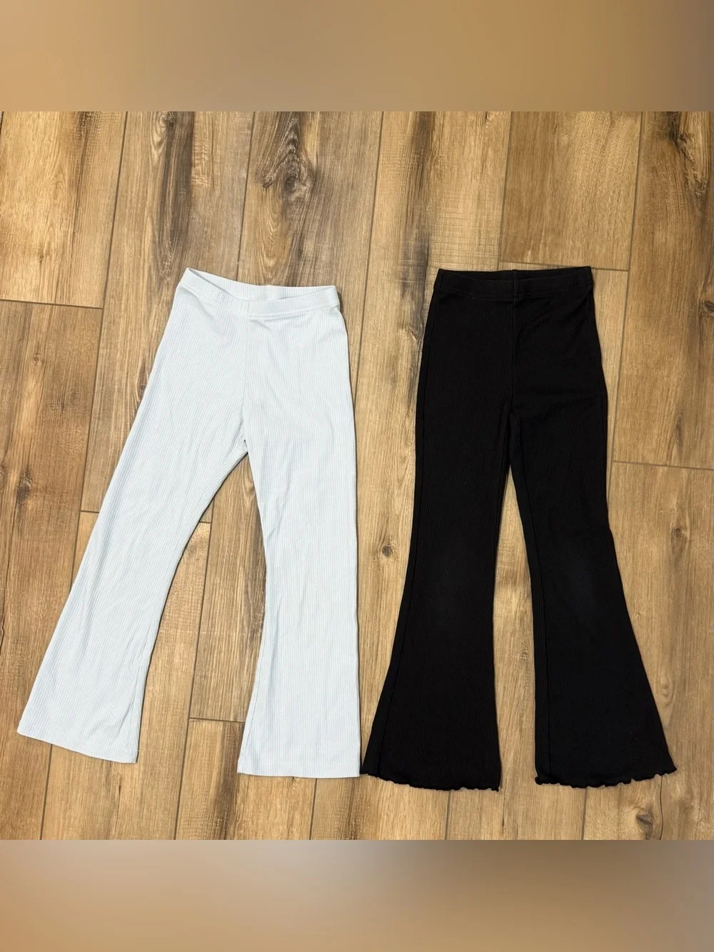 Old Navy Kids Ribbed Flared Leggings - Light Blue & Black